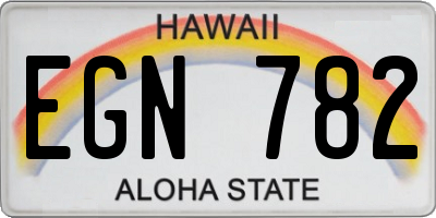 HI license plate EGN782