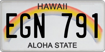 HI license plate EGN791