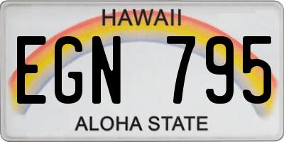 HI license plate EGN795
