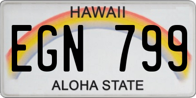 HI license plate EGN799