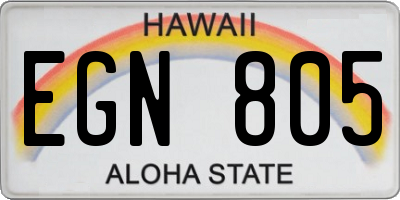 HI license plate EGN805