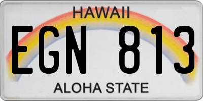 HI license plate EGN813