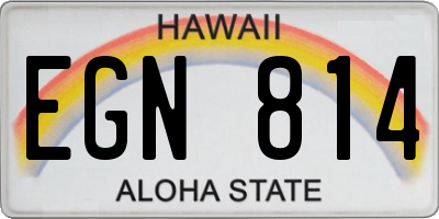 HI license plate EGN814