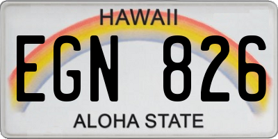 HI license plate EGN826