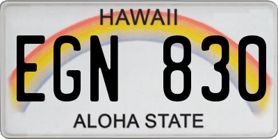 HI license plate EGN830