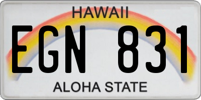 HI license plate EGN831