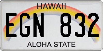 HI license plate EGN832