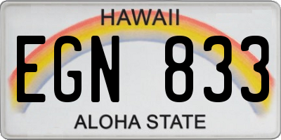 HI license plate EGN833