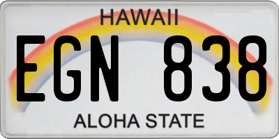 HI license plate EGN838
