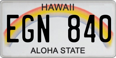 HI license plate EGN840
