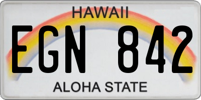 HI license plate EGN842