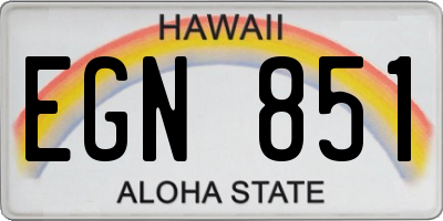 HI license plate EGN851