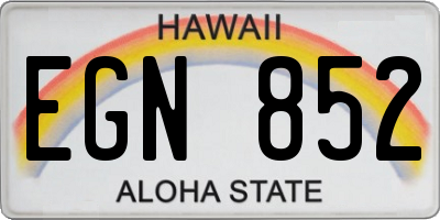 HI license plate EGN852