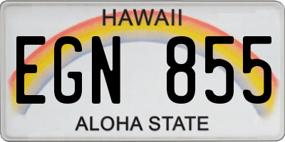HI license plate EGN855