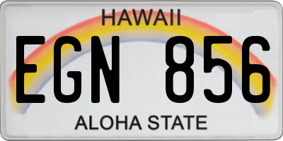 HI license plate EGN856