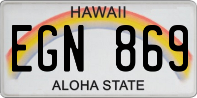 HI license plate EGN869