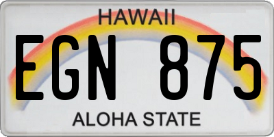 HI license plate EGN875