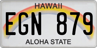HI license plate EGN879