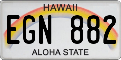 HI license plate EGN882