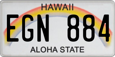 HI license plate EGN884