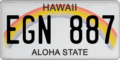 HI license plate EGN887