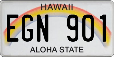 HI license plate EGN901