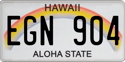 HI license plate EGN904