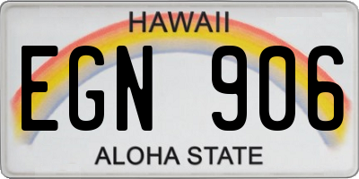 HI license plate EGN906