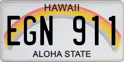 HI license plate EGN911