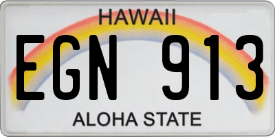 HI license plate EGN913