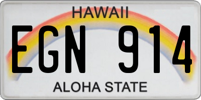 HI license plate EGN914