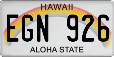 HI license plate EGN926