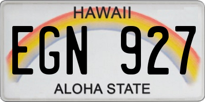 HI license plate EGN927