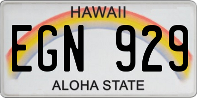 HI license plate EGN929