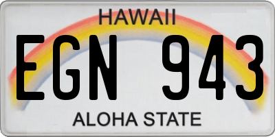 HI license plate EGN943