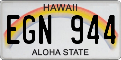 HI license plate EGN944