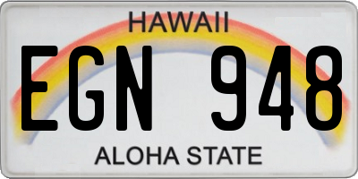 HI license plate EGN948