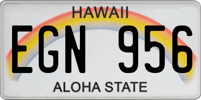 HI license plate EGN956