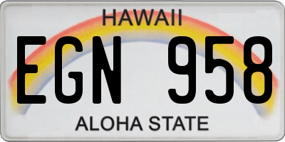 HI license plate EGN958
