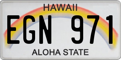 HI license plate EGN971