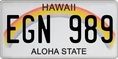 HI license plate EGN989