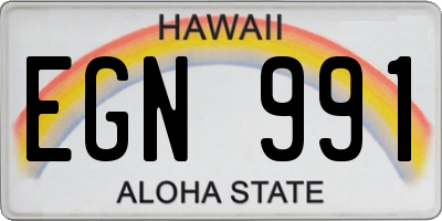 HI license plate EGN991