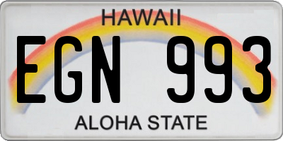 HI license plate EGN993