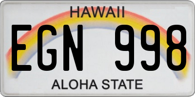 HI license plate EGN998