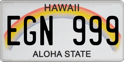 HI license plate EGN999