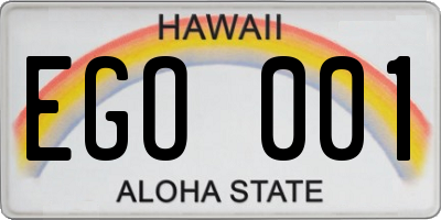 HI license plate EGO001