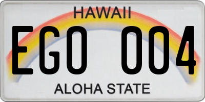 HI license plate EGO004