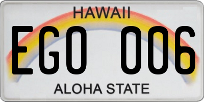 HI license plate EGO006