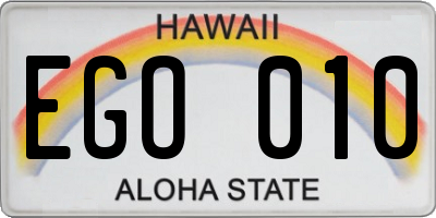 HI license plate EGO010
