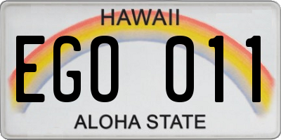HI license plate EGO011